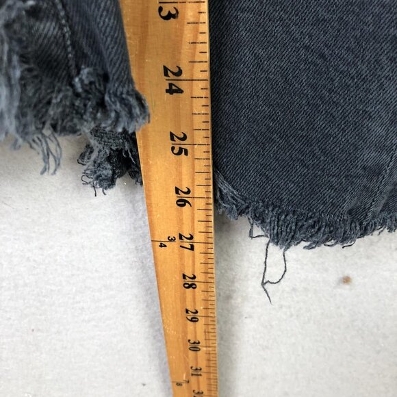 Agolde Jeans Womens 29 Black Charcoal Skinny Ankle Raw Hem Distressed Denim - Picture 4 of 16